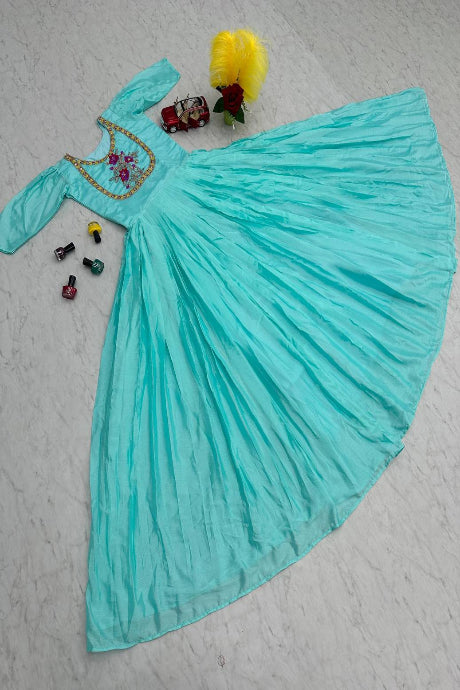 Attractive Light Royal Designer Gown for girls