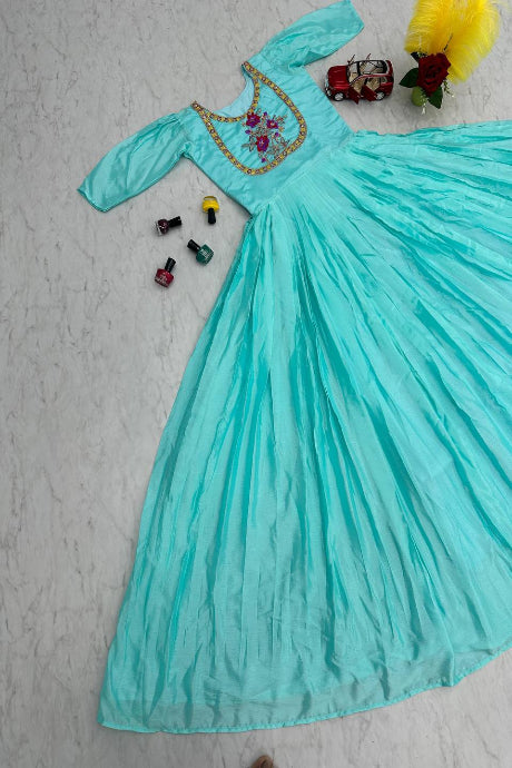 Attractive Light Royal Designer Gown for girls