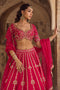 pink color Designer Party Wear Printed Pink Lehenga For Girls