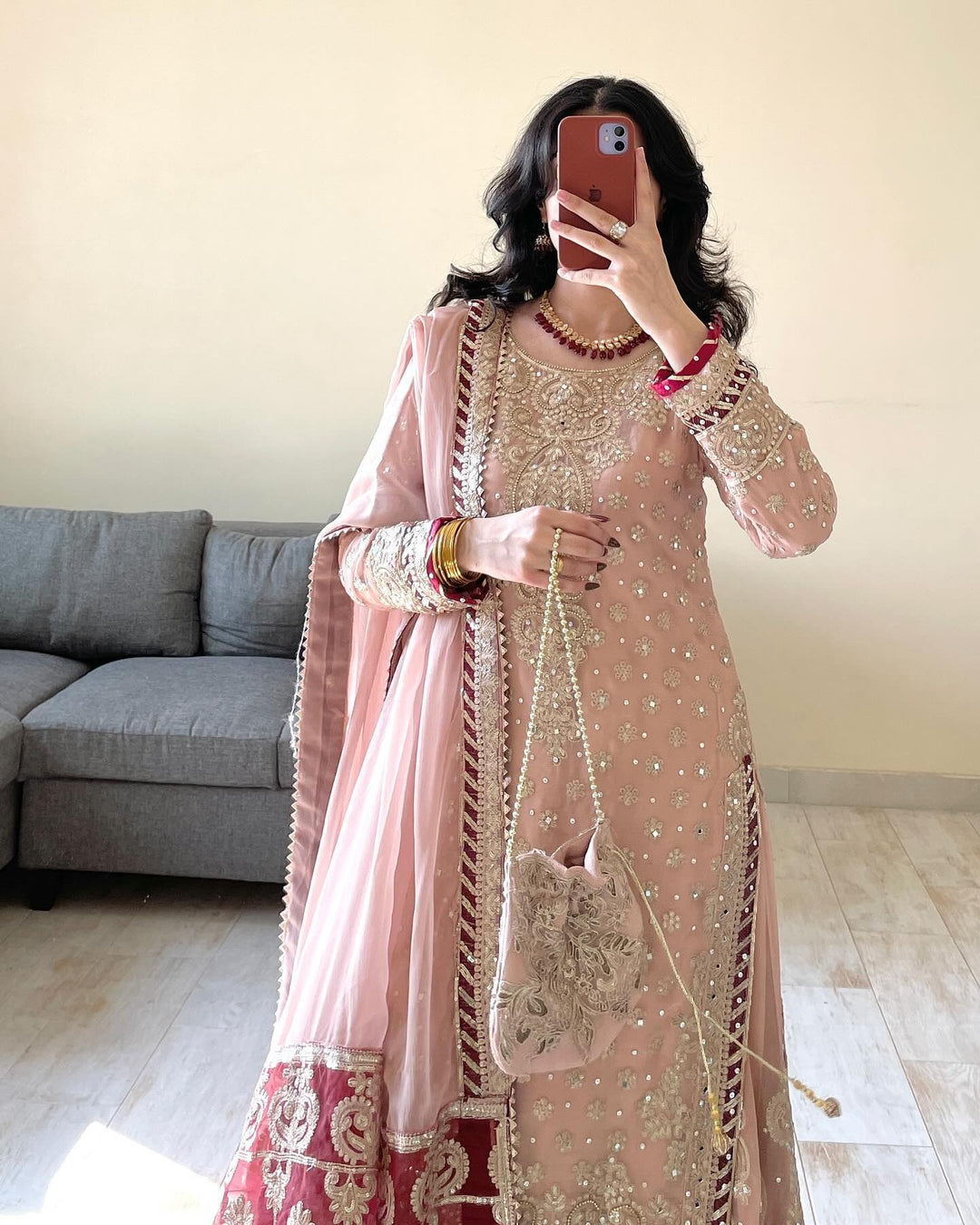 Admirable light pink Color Designer Printed Printed Salwar Kameez