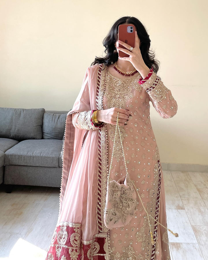 Admirable light pink Color Designer Printed Printed Salwar Kameez