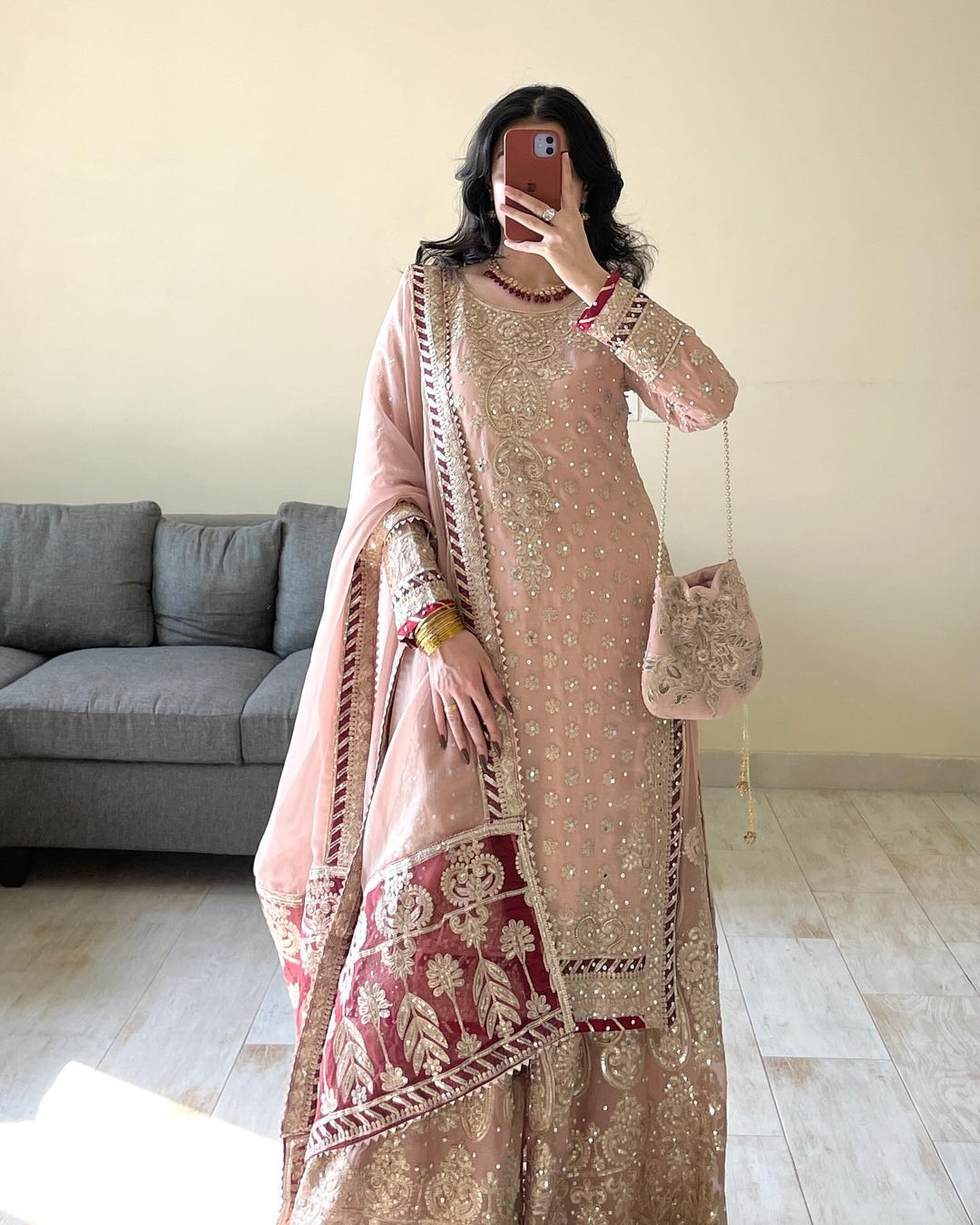 Admirable light pink Color Designer Printed Printed Salwar Kameez