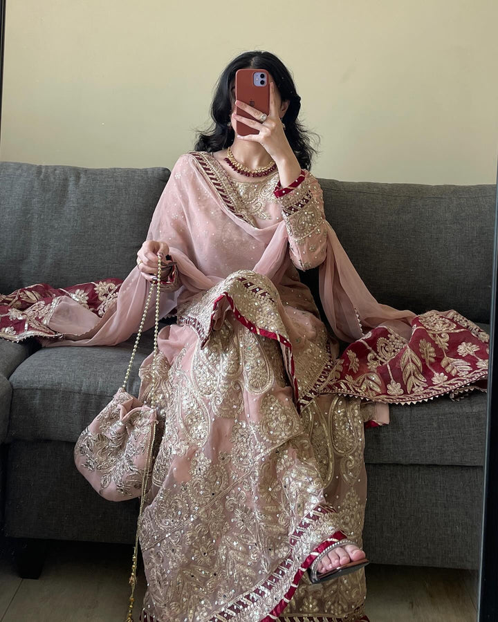 Admirable light pink Color Designer Printed Printed Salwar Kameez