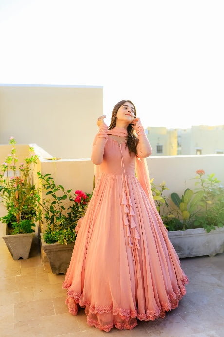 Designer Silk Online Lehenga Gown Dress Design for girls