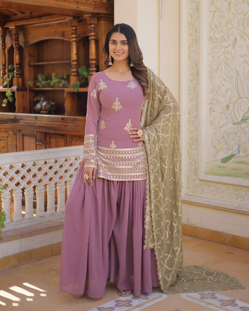 light purple Colored Festival Wear Digital Printed Pure Cotton Silk Salwar Kamezz With Dupatta Piece