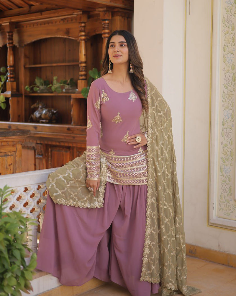 light purple Colored Festival Wear Digital Printed Pure Cotton Silk Salwar Kamezz With Dupatta Piece