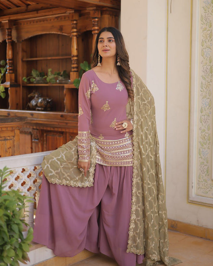 light purple Colored Festival Wear Digital Printed Pure Cotton Silk Salwar Kamezz With Dupatta Piece