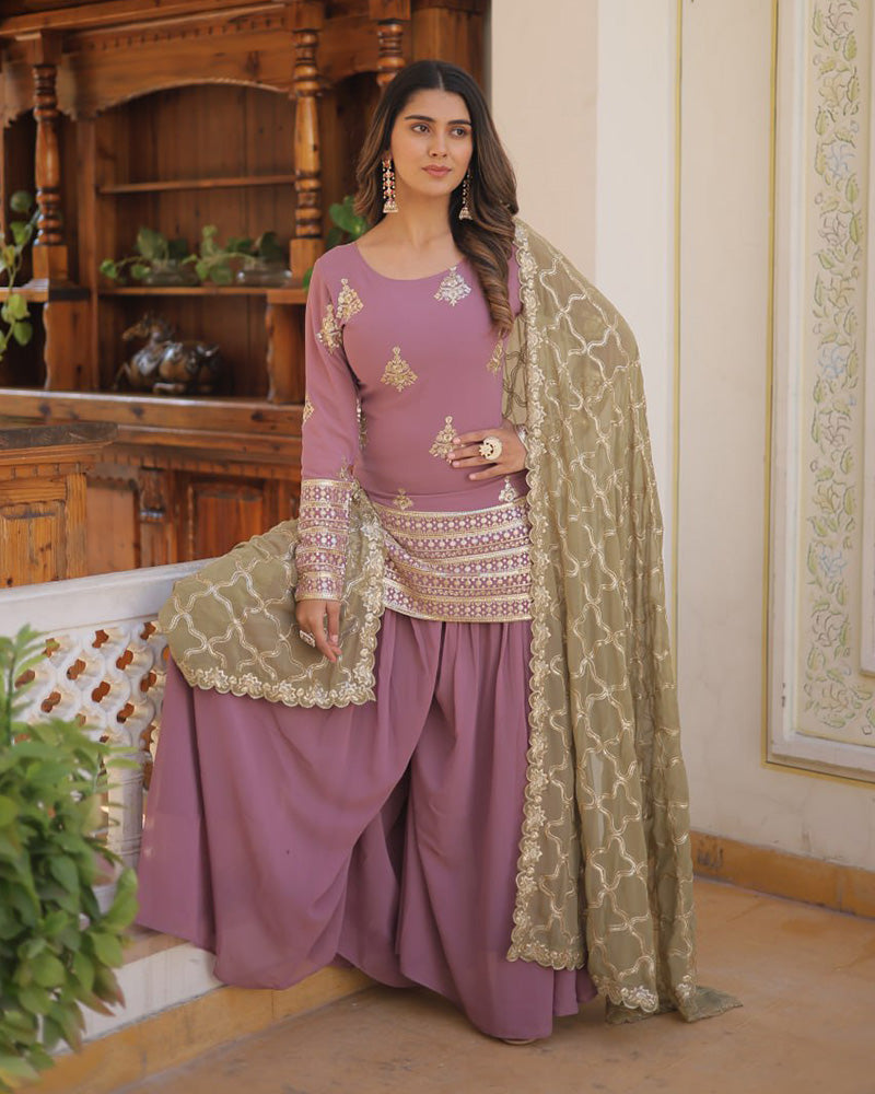 light purple Colored Festival Wear Digital Printed Pure Cotton Silk Salwar Kamezz With Dupatta Piece