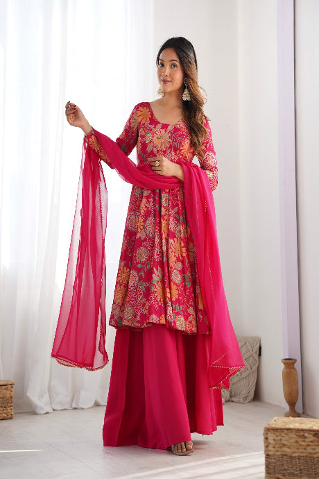 Embroidery Hand Work Round Flair Gown Online for women
