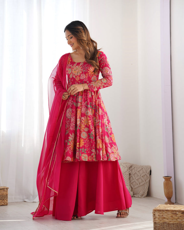 Embroidery Hand Work Round Flair Gown Online for women