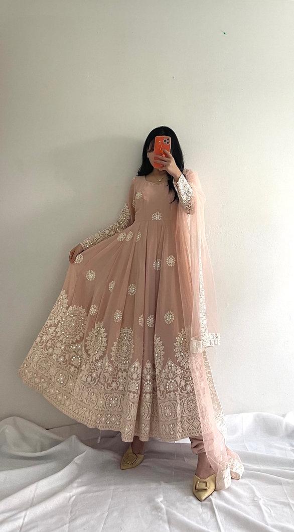Embroidery Work Stylish Wear Letest Gown Designs for girls