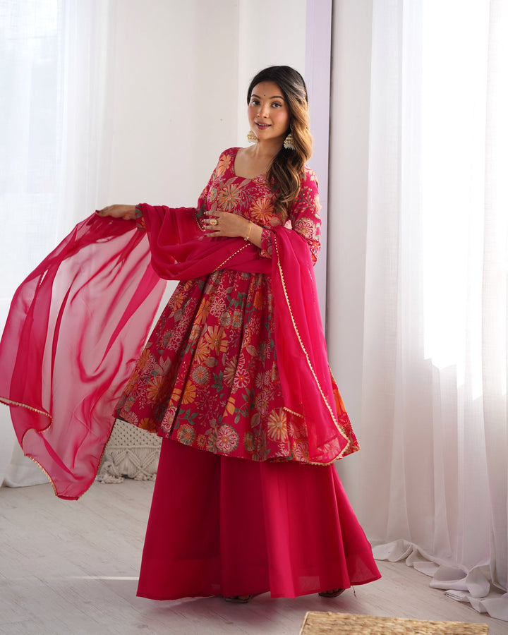 Embroidery Hand Work Round Flair Gown Online for women