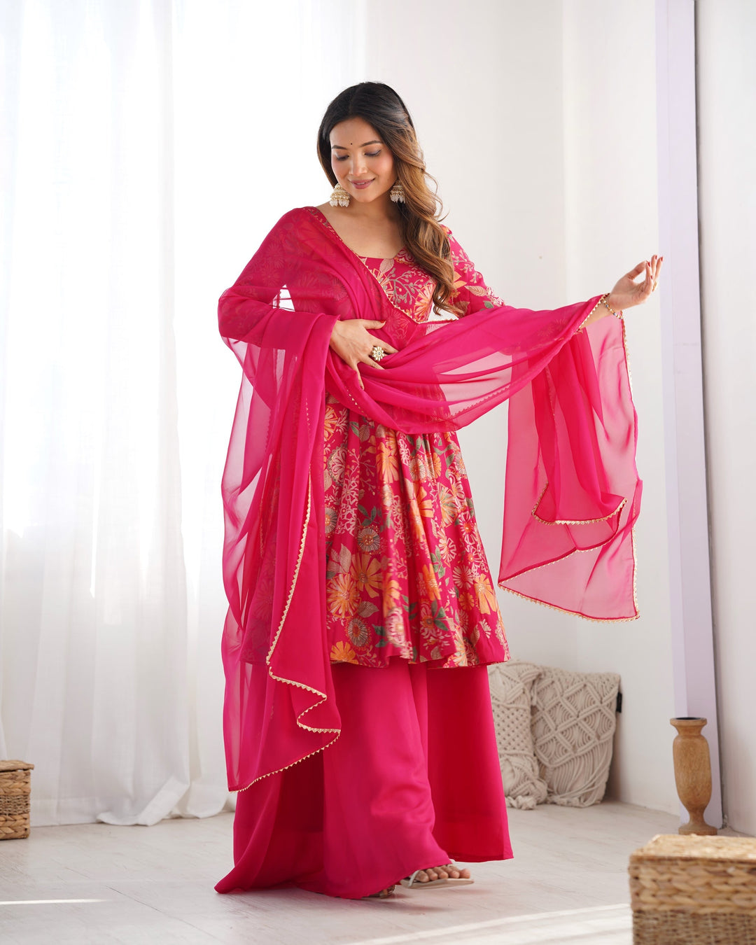 Embroidery Hand Work Round Flair Gown Online for women