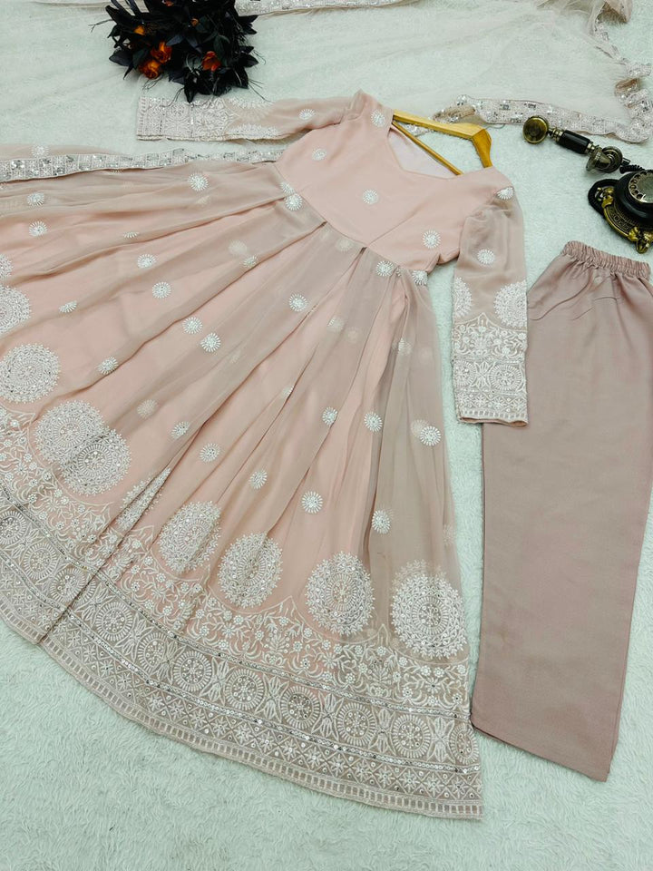 Embroidery Work Stylish Wear Letest Gown Designs for girls