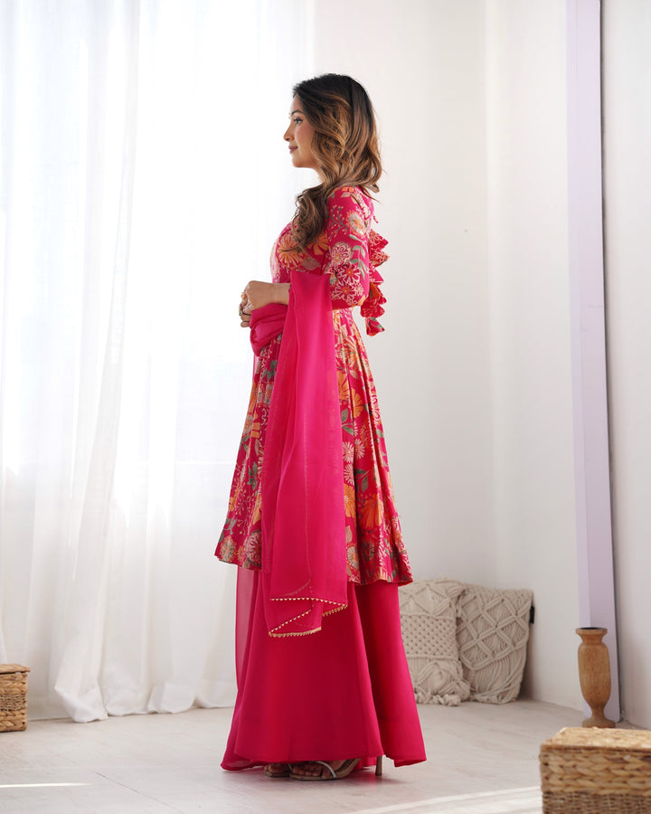Embroidery Hand Work Round Flair Gown Online for women