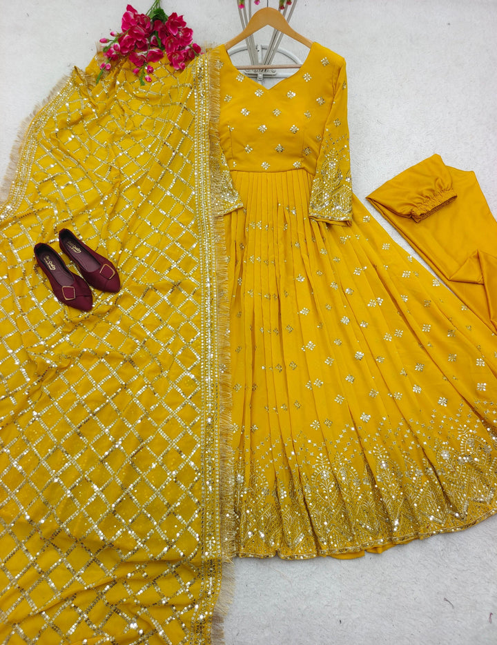 Pure Printed Designer Latest Gown For Party Wear for girls