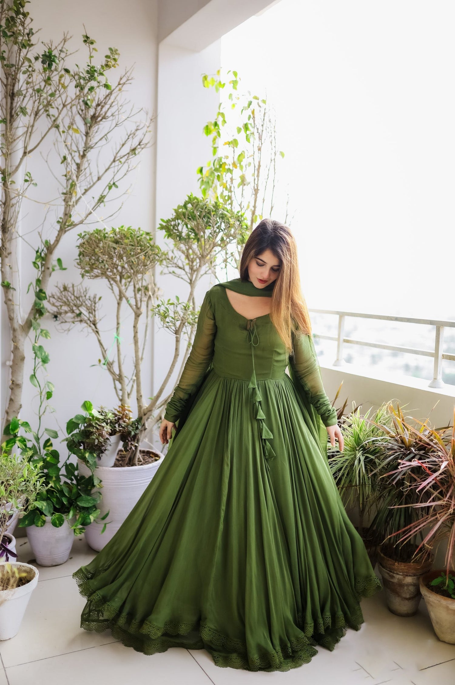 Pure Low Rate Gown N Dupatta Designs for girls