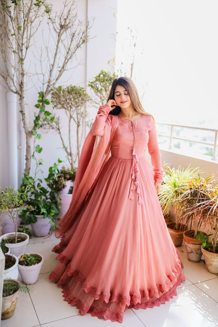 Kalmkari Designer Stylish Anarkali Fancy Gown for girls