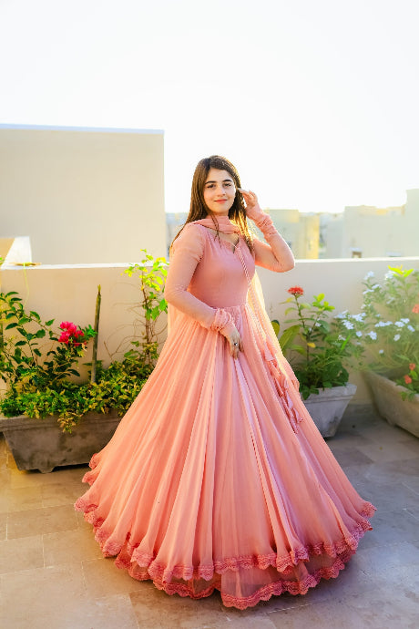 Kalmkari Designer Stylish Anarkali Fancy Gown for girls