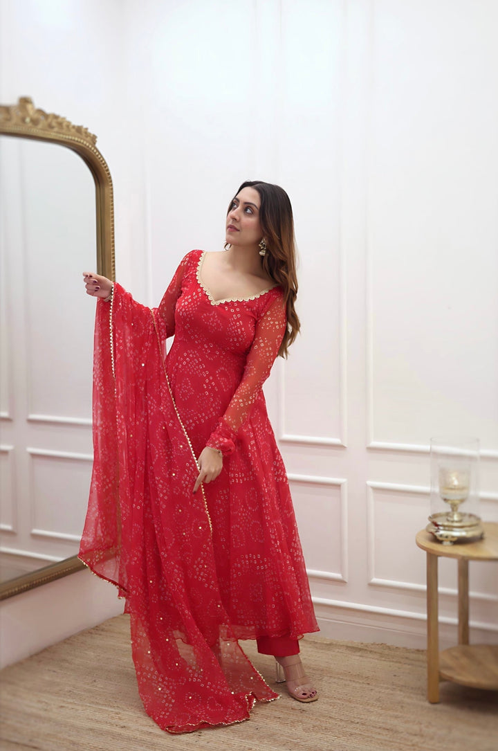 Stylish Soft Silk Anarkali Flared Gown for girls