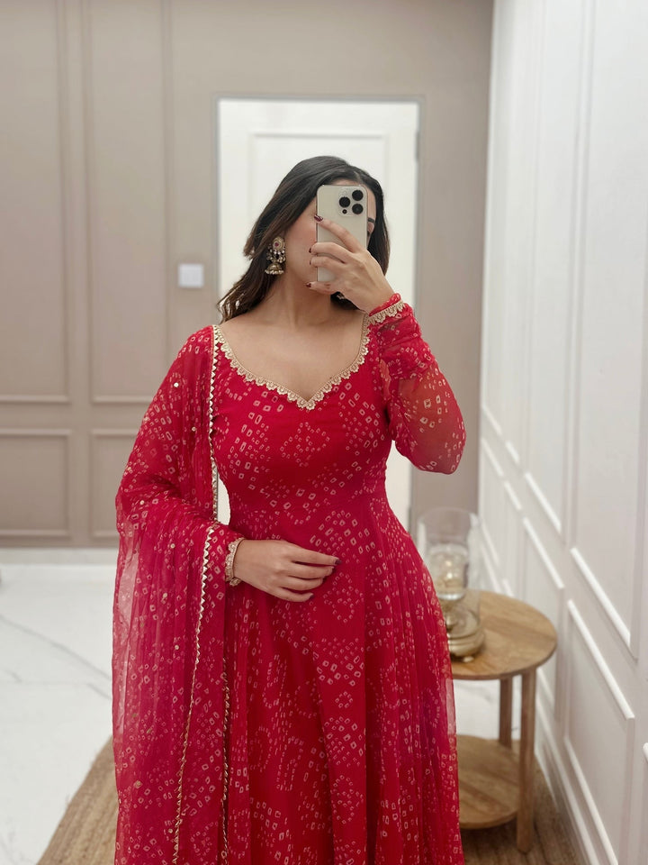 Stylish Soft Silk Anarkali Flared Gown for girls