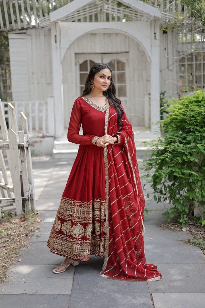 Embroidery Work Beautiful Designer Party wear Gown for girls