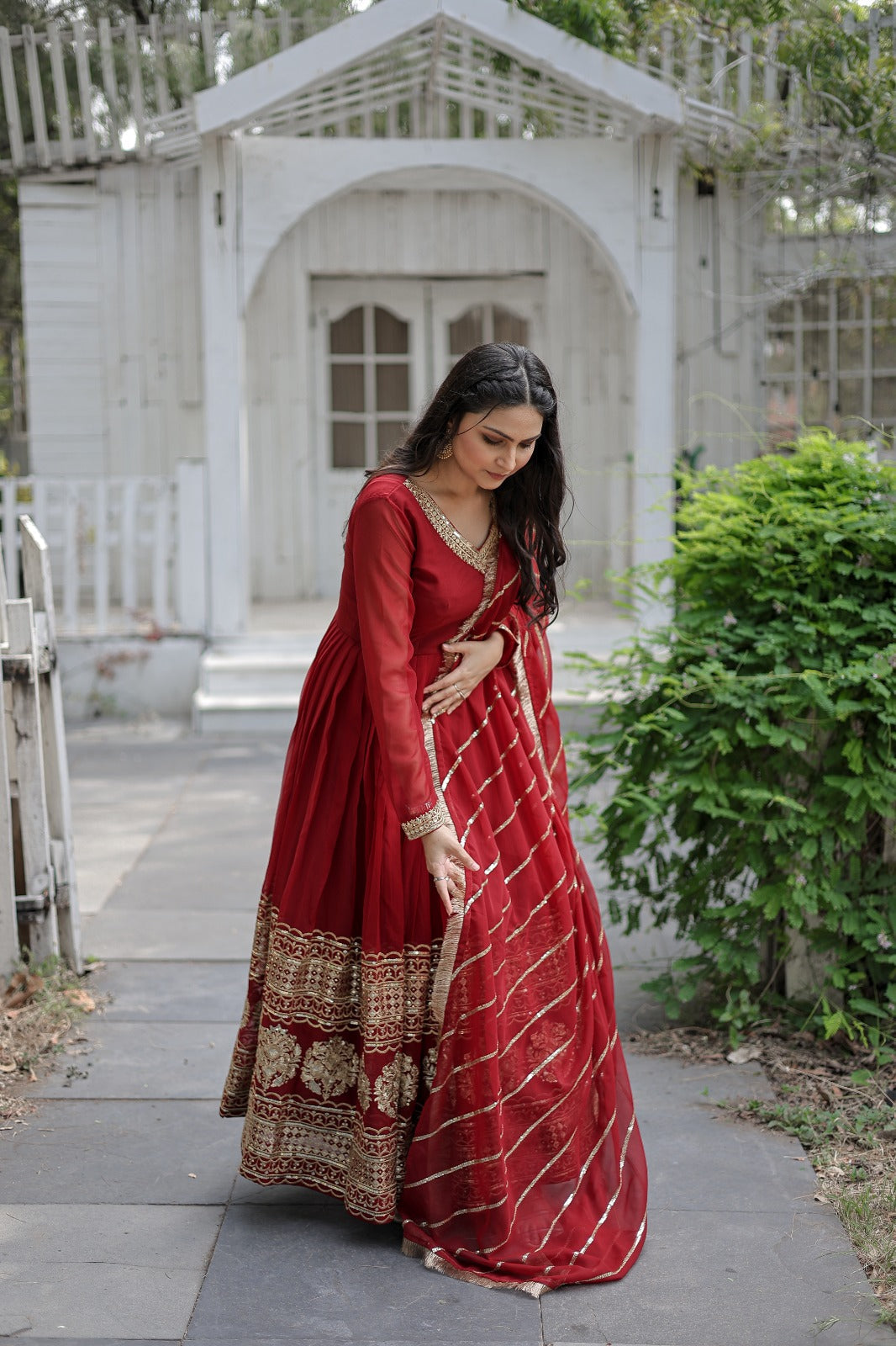 Embroidery Work Beautiful Designer Party wear Gown for girls