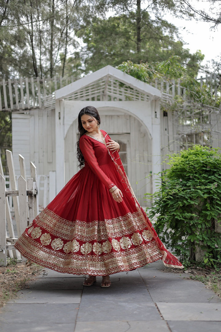Embroidery Work Beautiful Designer Party wear Gown for girls