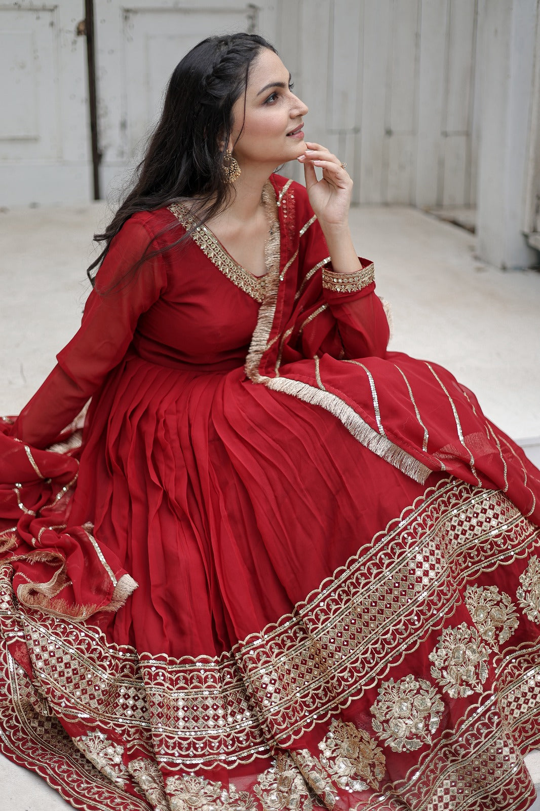 Embroidery Work Beautiful Designer Party wear Gown for girls