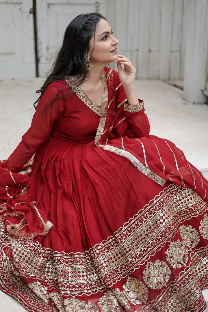 Embroidery Work Beautiful Designer Party wear Gown for girls