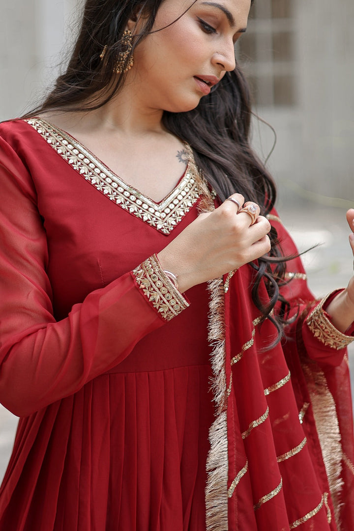 Embroidery Work Beautiful Designer Party wear Gown for girls