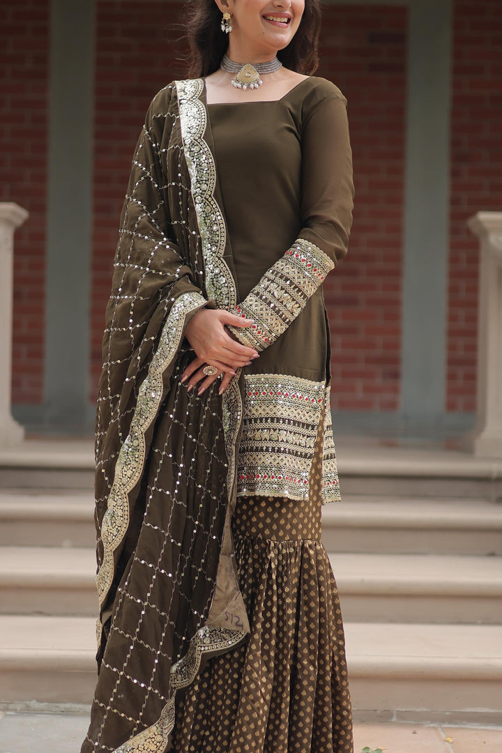 gray Color Sequence Work Designer Online Salwar Designs