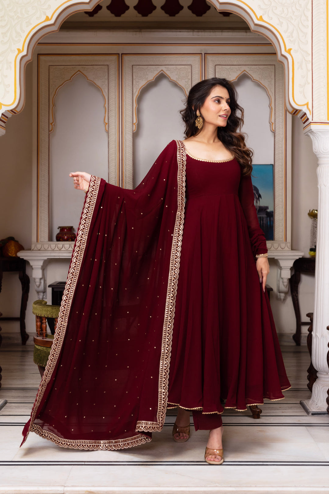 Blazing Attractive Printed Gown for girls
