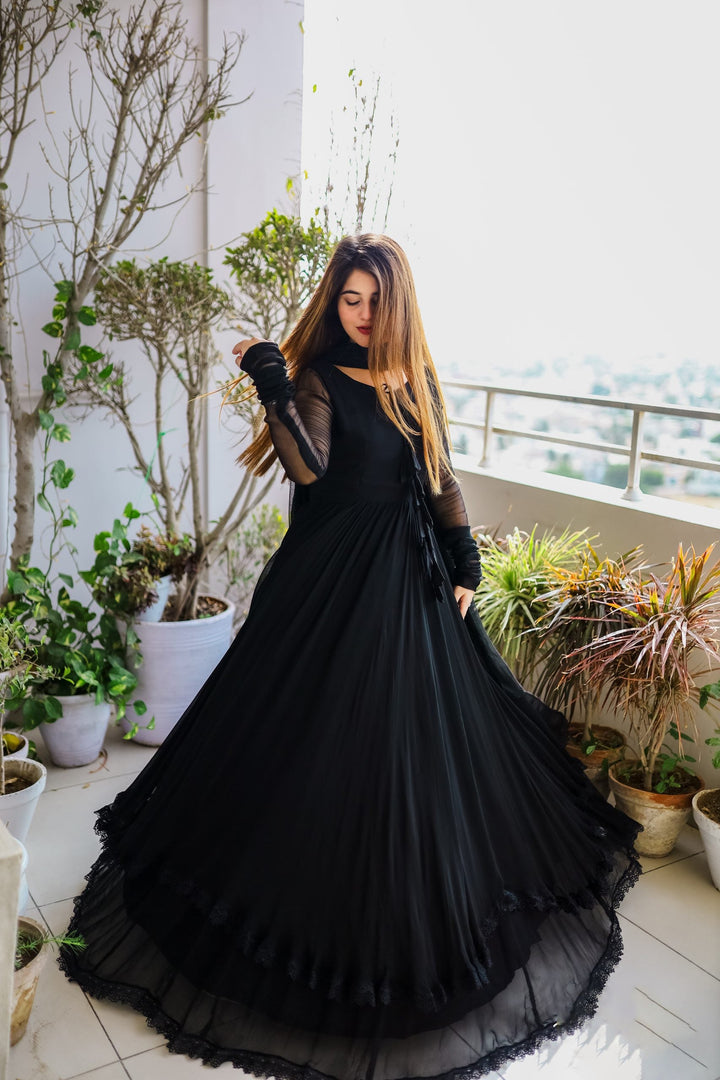 Beautiful Attractive Designer Silk Embroidery Work Gown for girls