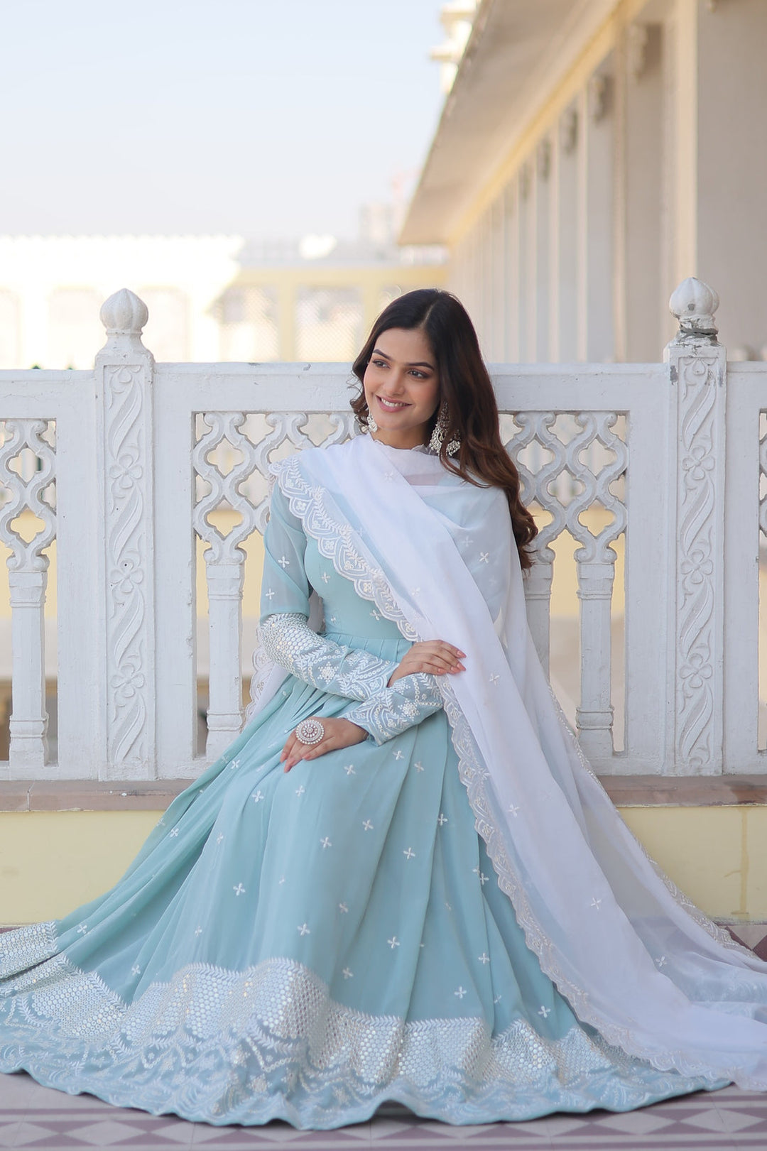 Beautiful Attractive Regular Wear Embroidery Work Gown for girls