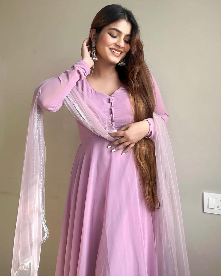 Fashionable Pure Cotton Silk Multi Hand Work Gown Collection for girls