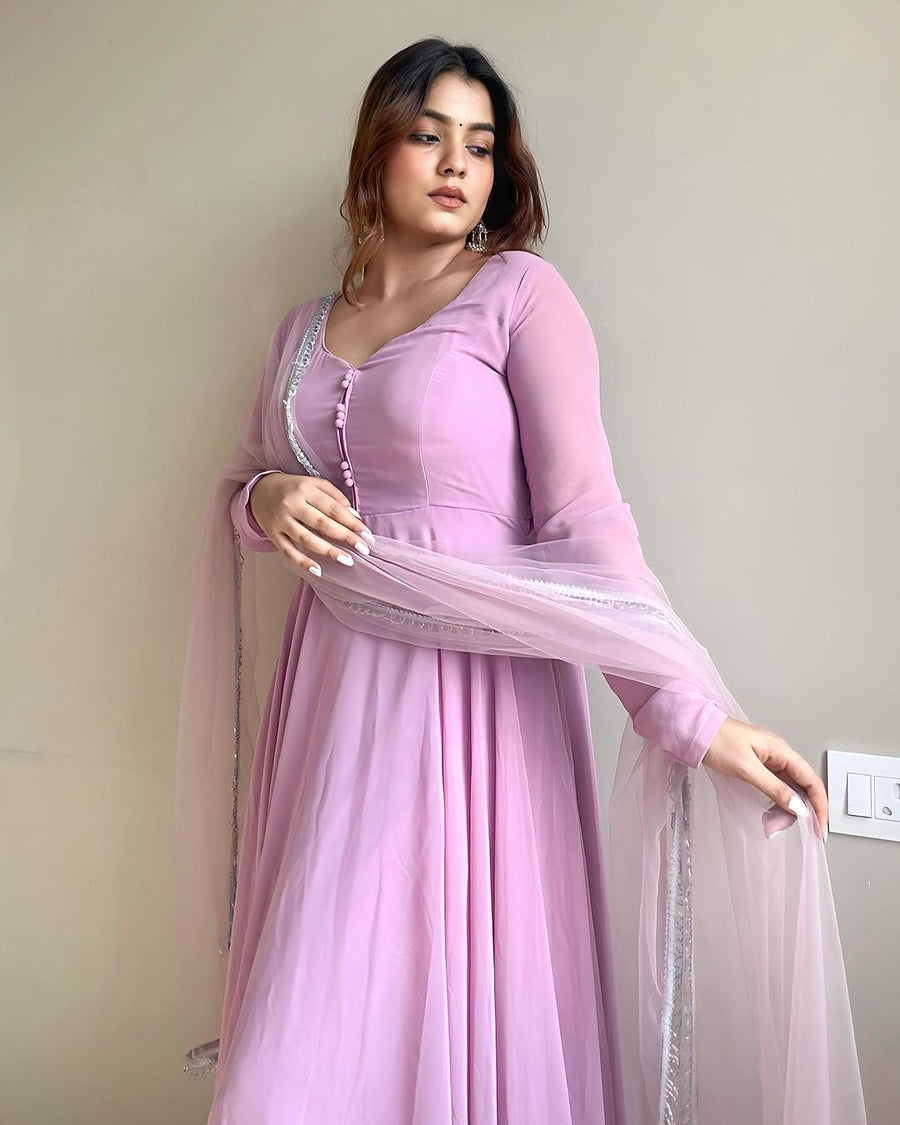 Fashionable Pure Cotton Silk Multi Hand Work Gown Collection for girls