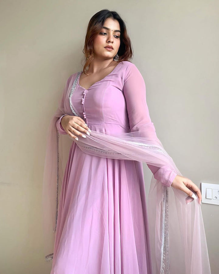 Fashionable Pure Cotton Silk Multi Hand Work Gown Collection for girls