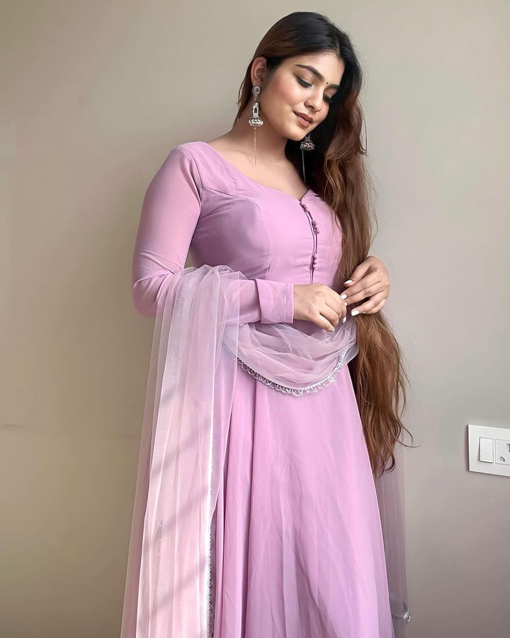 Fashionable Pure Cotton Silk Multi Hand Work Gown Collection for girls