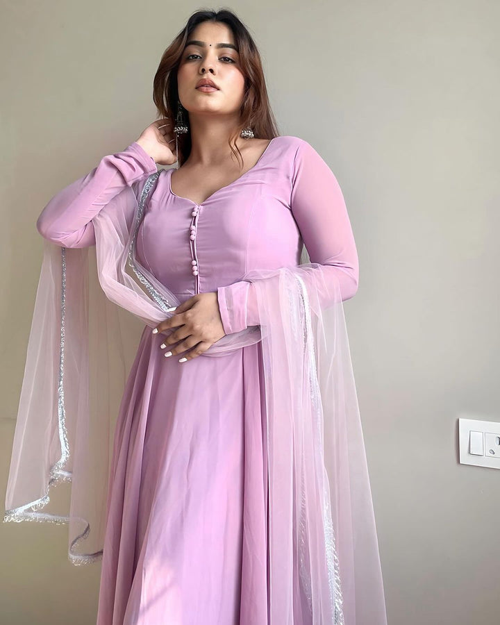 Fashionable Pure Cotton Silk Multi Hand Work Gown Collection for girls
