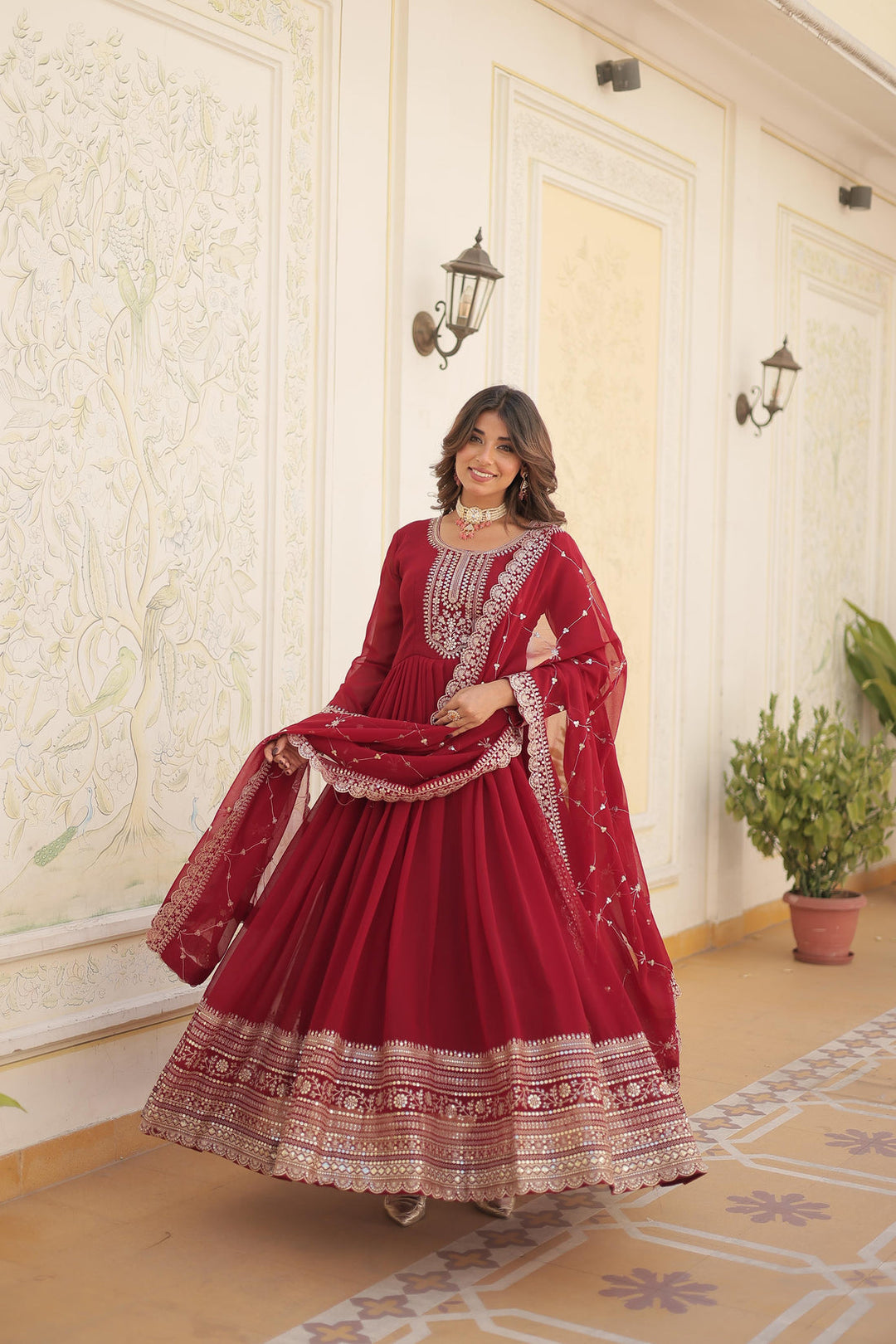 Audacious Party Wear Anarkali Gown for girls