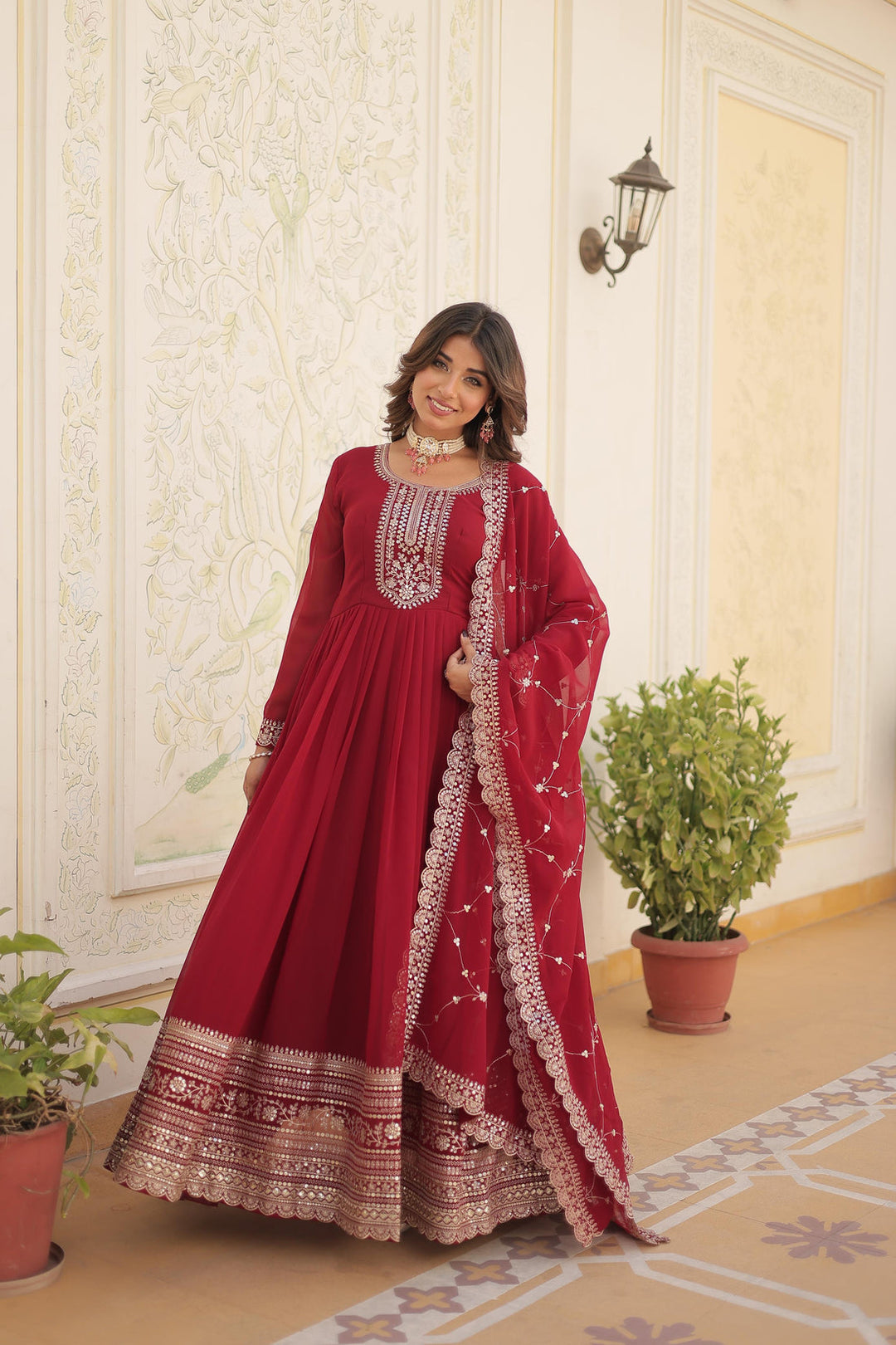 Audacious Party Wear Anarkali Gown for girls