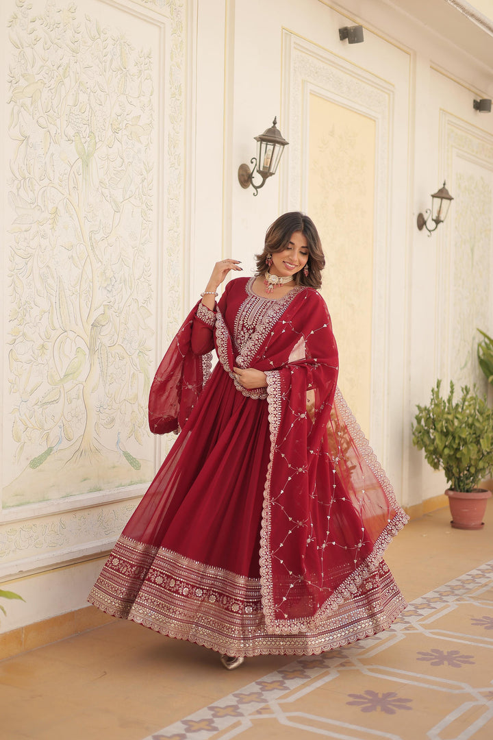 Audacious Party Wear Anarkali Gown for girls