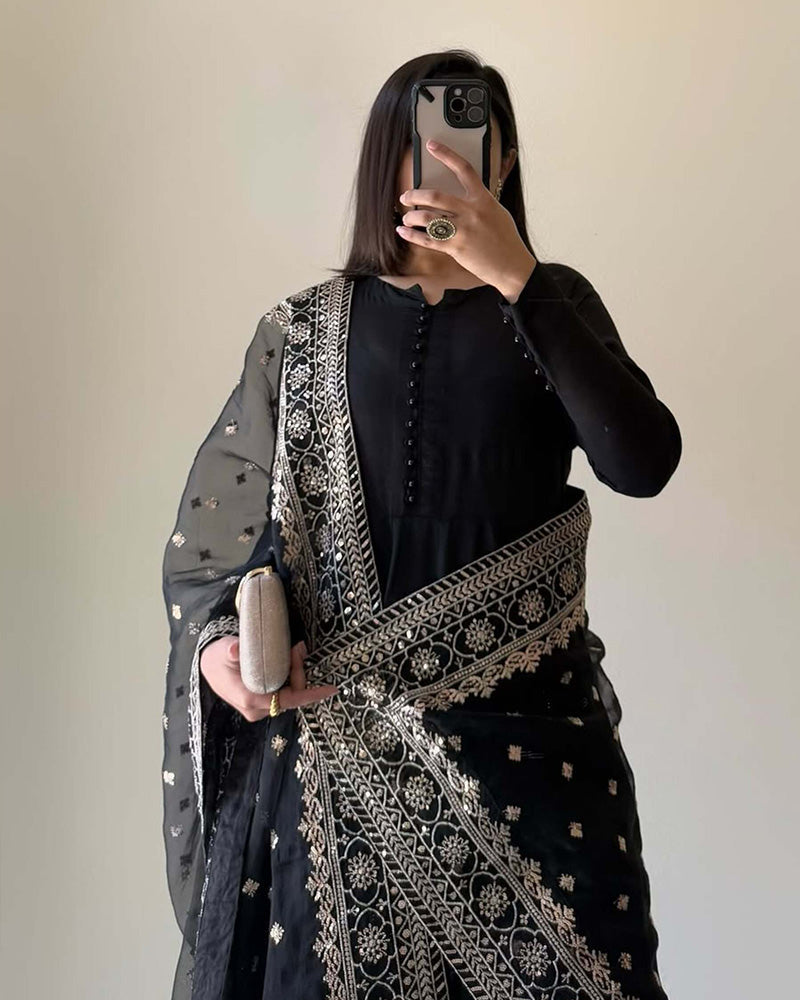 Cotton Silk Hand Work Fancy Embroidery Work Gown for women