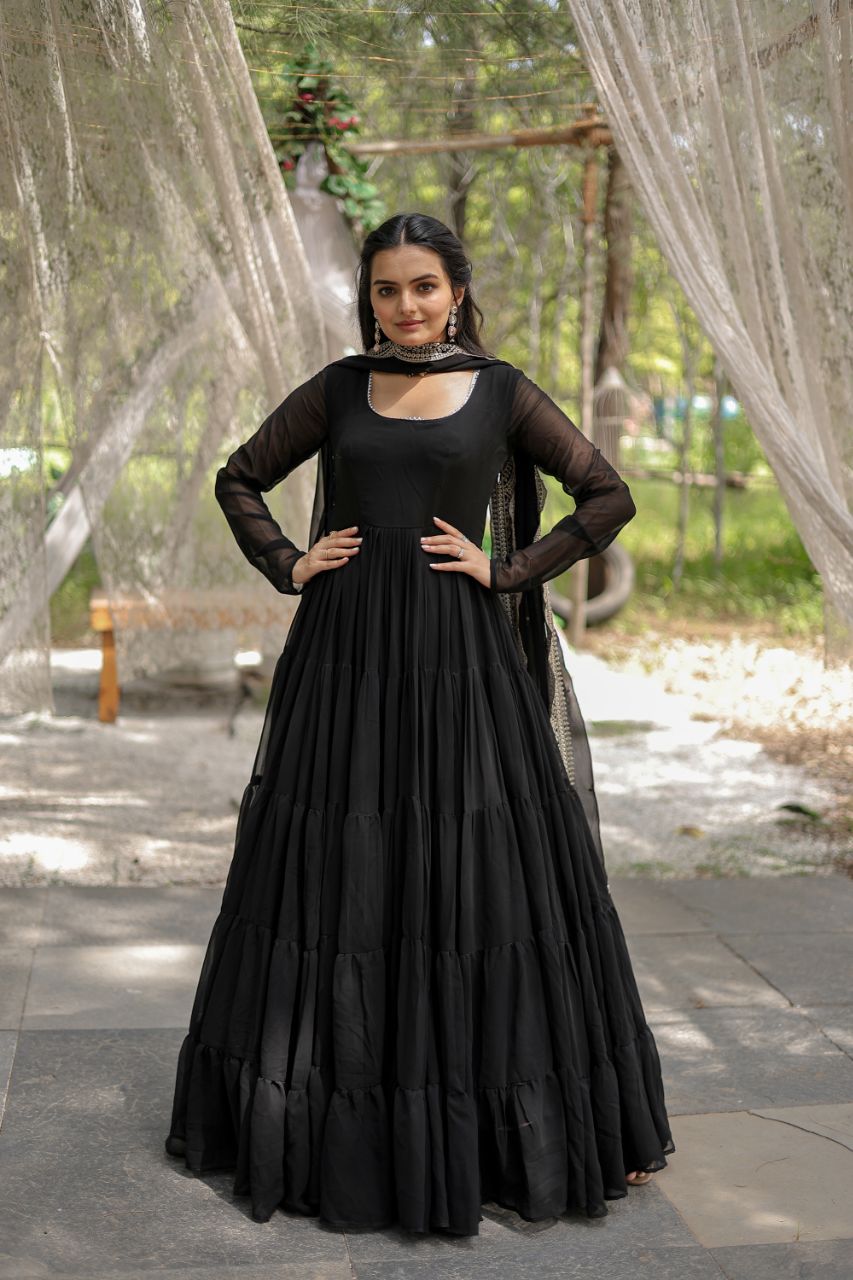 Attractive Heavy Printed Occasion Wear Gown for girls