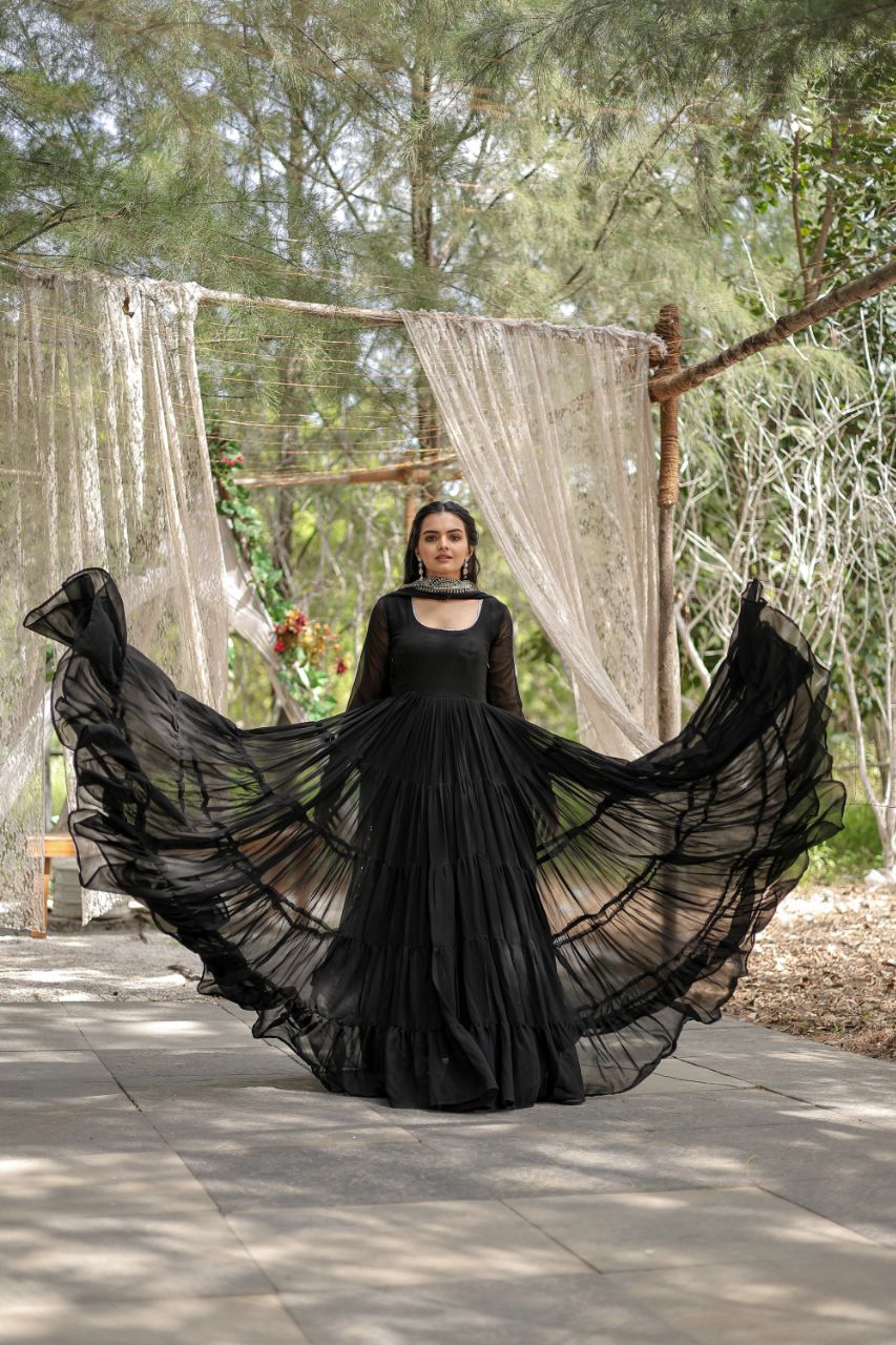 Attractive Heavy Printed Occasion Wear Gown for girls