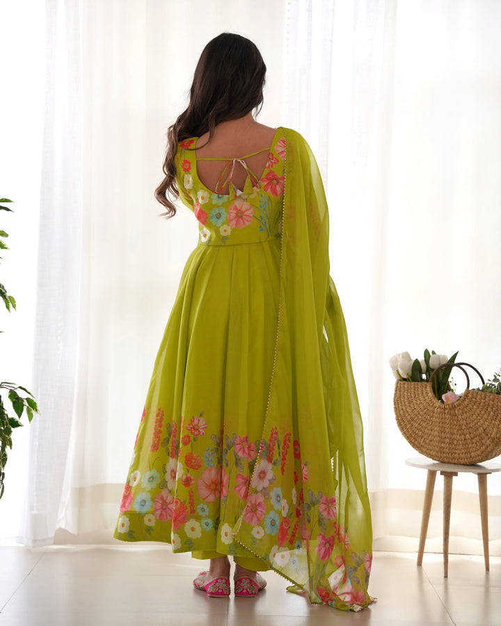 Amiable Round Flair Party Wear South Gown for girls