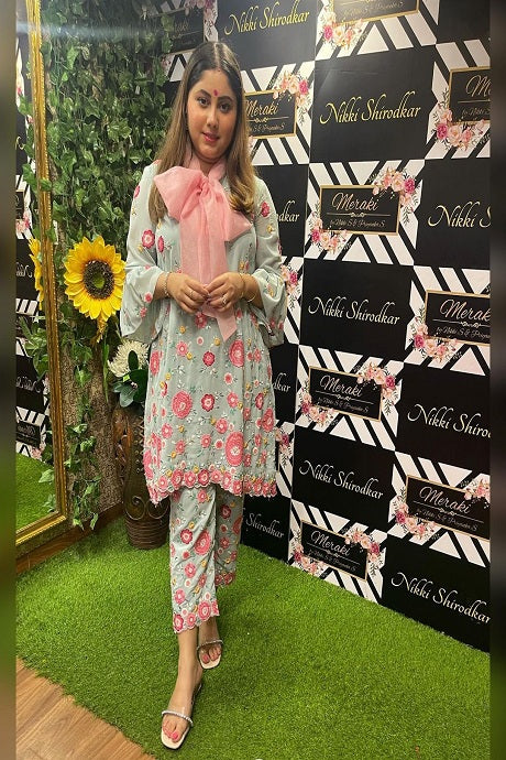 Alluring Chikankari Embroidery Work Gown for girls