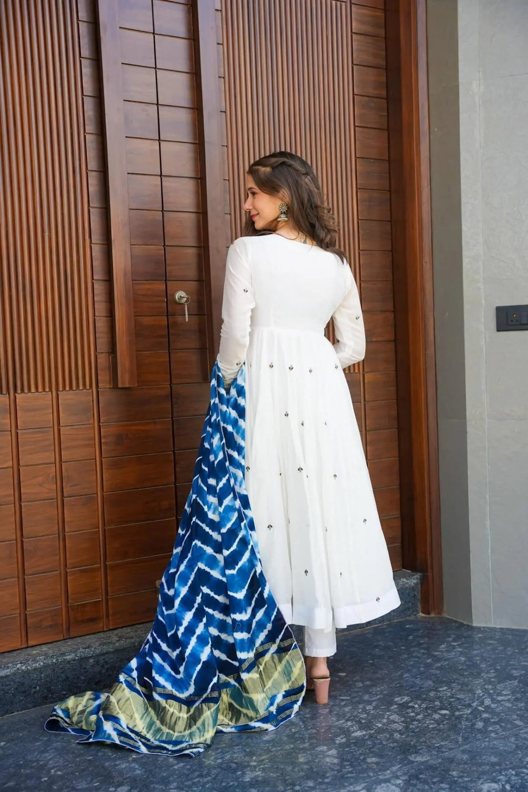 Amazing Round Anarkali Flair South Silk Gown for girls