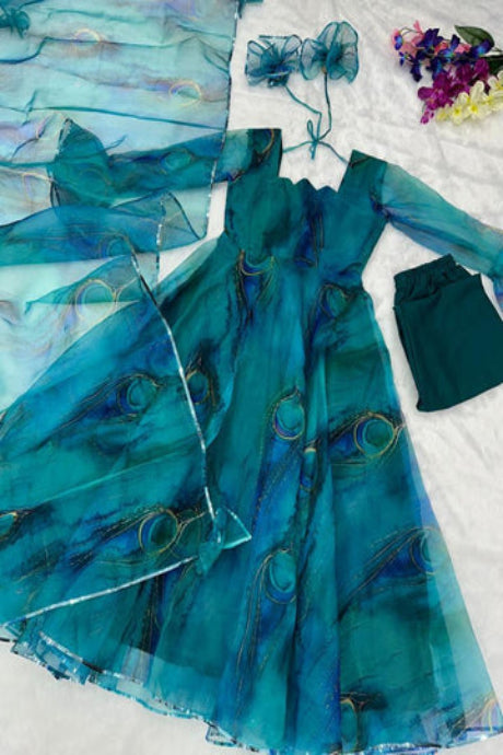 Admiring Heavy Work Designer Gown for girls